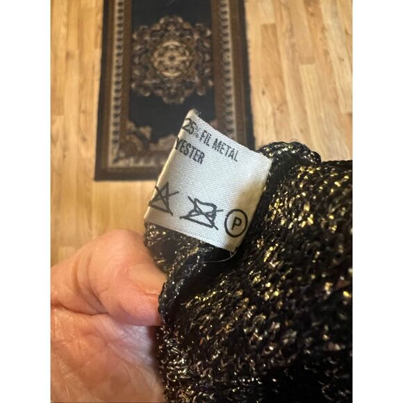 RARE Vintage’70 Errulat Modelle Germany black and gold vintage open Cardi S - Picture 5 of 6